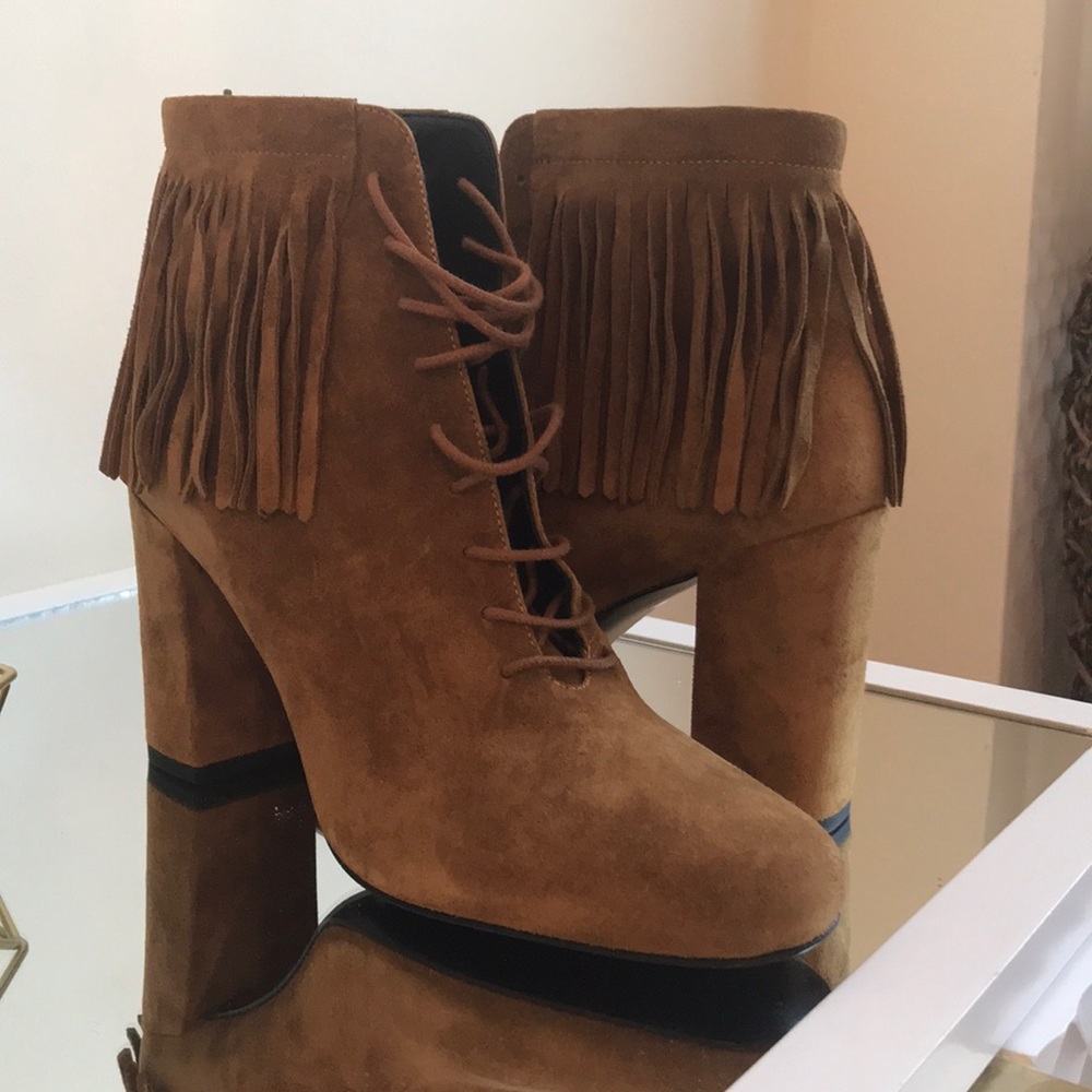 Saint Laurent Fringed “ Babies” Ankle Boots